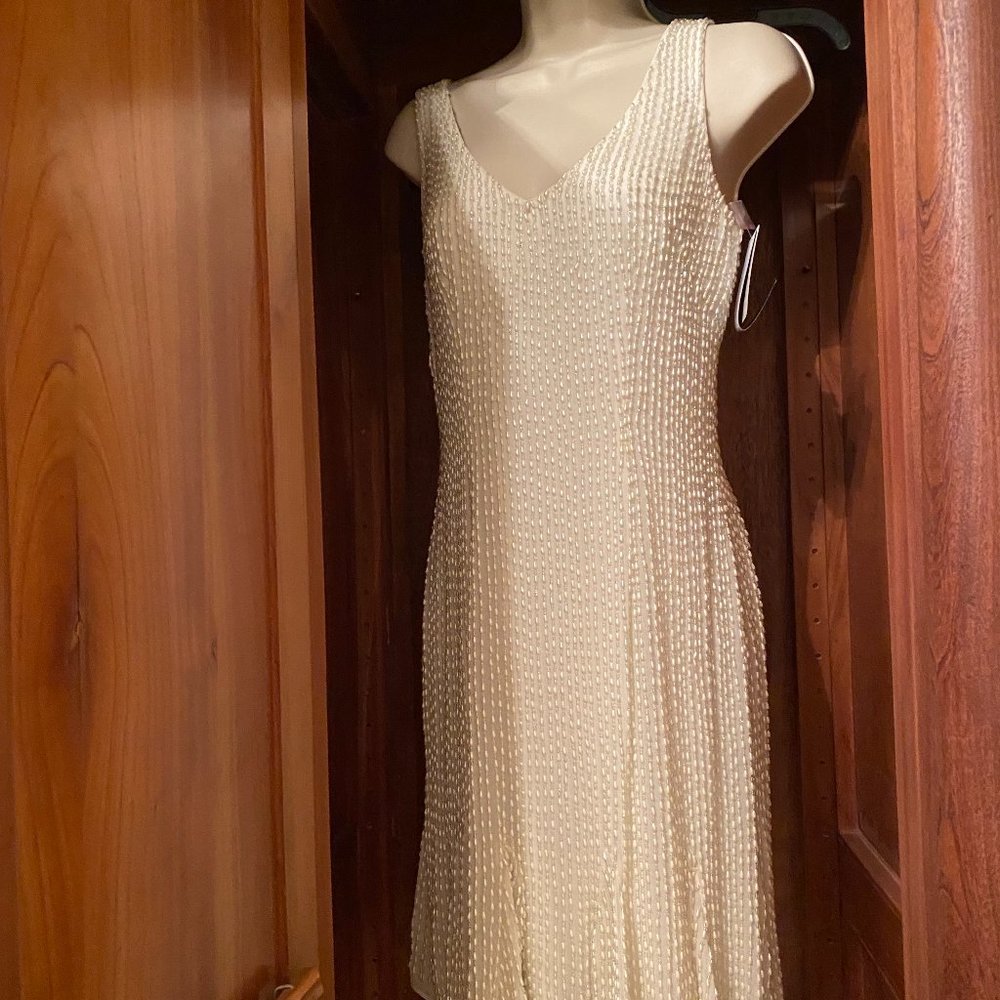 Faux-Pearl Beaded Flapper Dress from Aidan Mattox-NWT